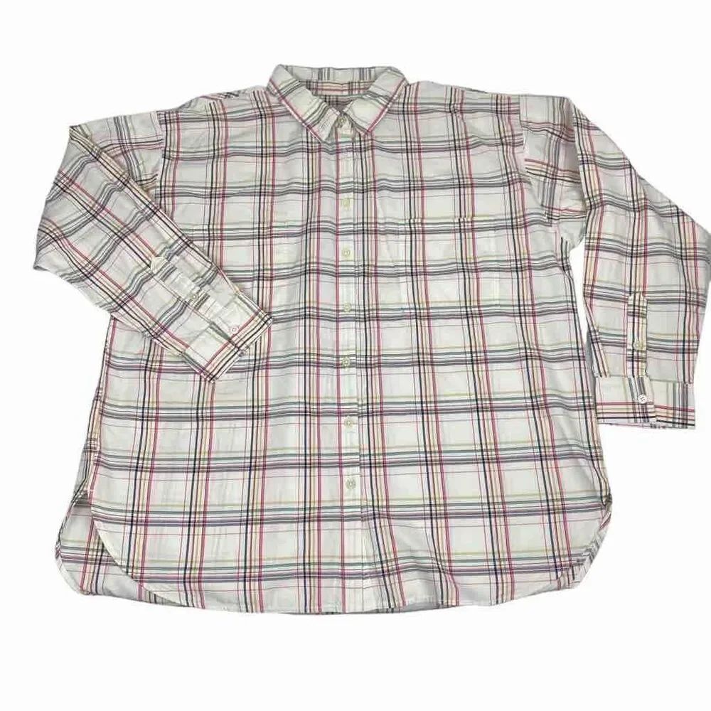 Loft Plaid Pocket Tunic Shirt Size XXL NEW